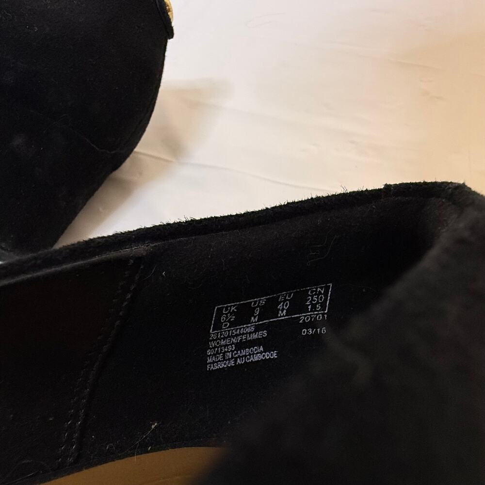 Clarks Artisan Black Suede Wedge Pumps Sz 9M - Picture 9 of 9